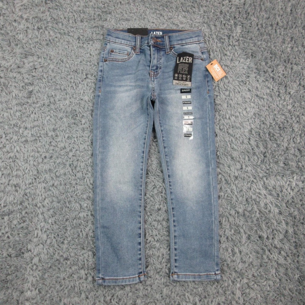Lazer Flex Jeans Kids 5 Blue Straight Stretch Denim Casual Youth 21x18.5* NWT